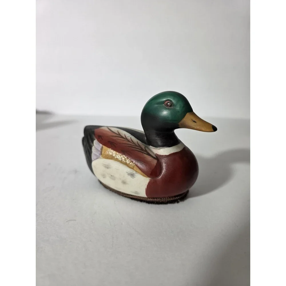 Vintage Mallard Duck Clothes Brush Figurine Hand Painted Ceramic Lint Remover 4